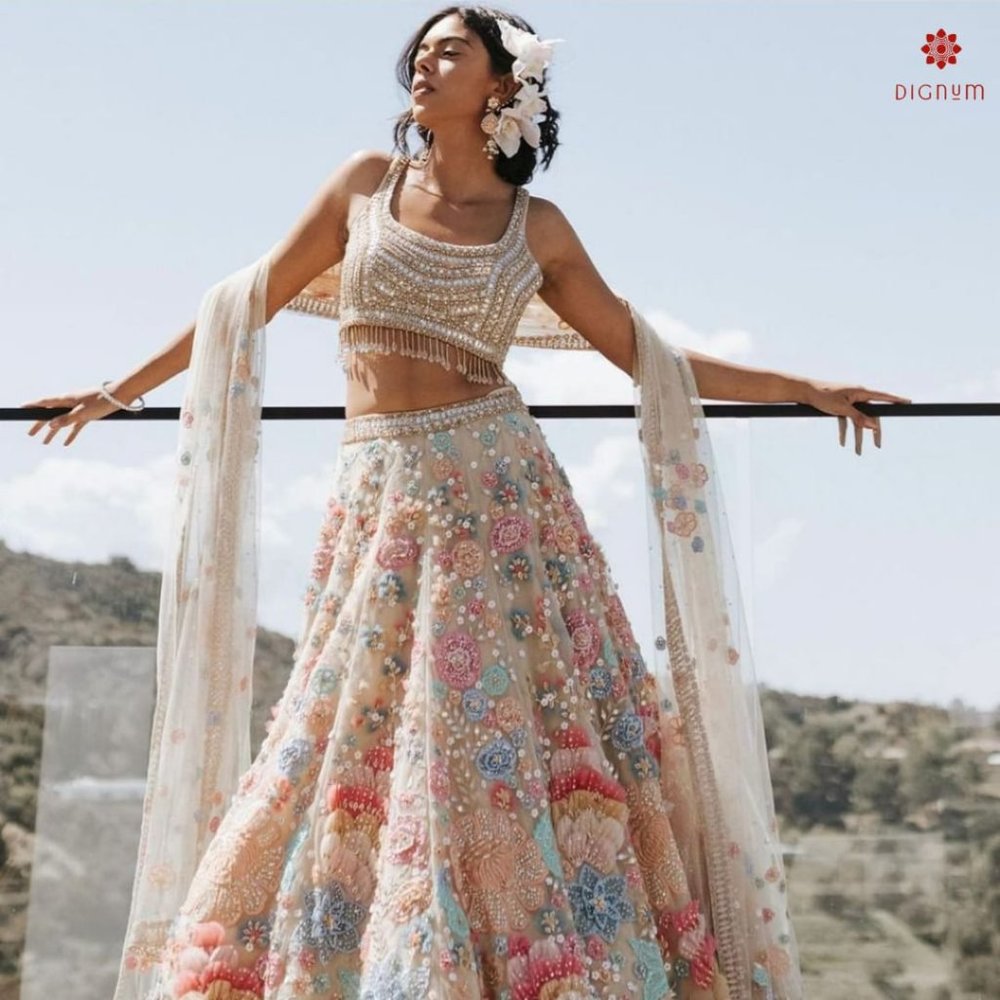 Designer Heavy Work Partywear Lehenga with Dupatta - Picture 5 of 13